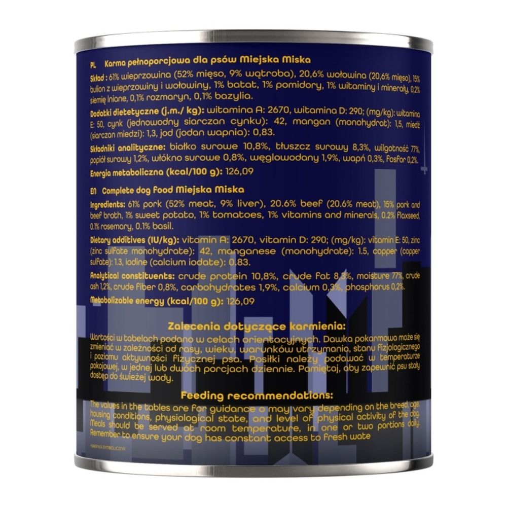 Gaczoo Miejska Miska karma mokra dla psa Kebab jagnięcy Style 800g
